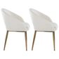 LumiSource Renee Arm Chair with Off-White Fabric Cushion in Gold (Set of 2), , large