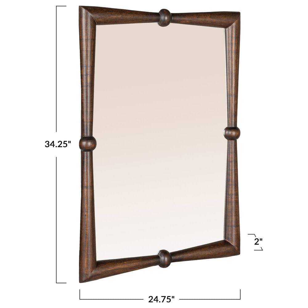 Creative Coop Mango Wood Wall Mirror in Walnut, , large