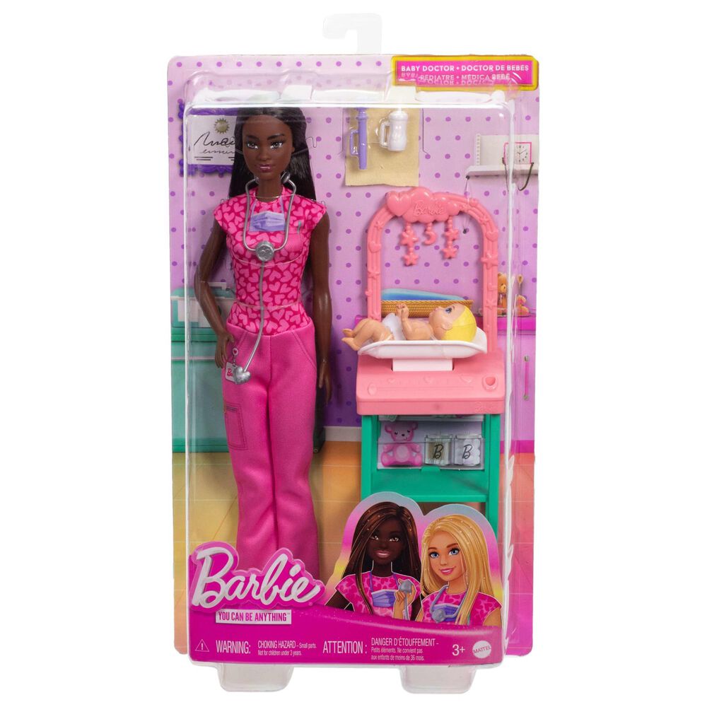 Barbie Baby Doctor Doll with Brunette Hair and Accessories in Multicolor, , large