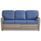 Hearth and Haven Outdoor Sofa with T-back Cushions and Gray Wicker in Blue, , large