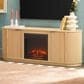 Walker Edison Chloe 60" TV Stand with Freestanding Electric Fireplace in Coastal Oak, , large