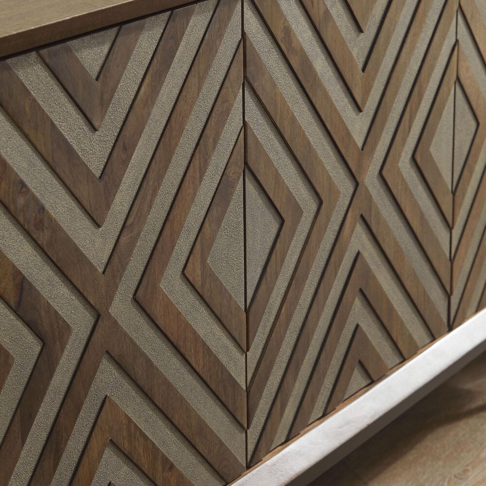 Ashley Dreggan Accent Cabinet in Warm Walnut, Grayish Gold and Black, , large