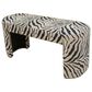Steve Silver Furniture Savanna Jessica Simpson Savanna Zebra Upholstered Bench in Cream and Black, , large