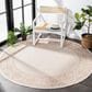 Safavieh Bermuda Floral 6"7" Round Ivory and Beige Indoor/Outdoor Area Performance Rug, , large