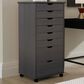 Linon Home Decor Cary 8-Drawer Rolling Cart in Grey, , large