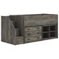 Ashley Frandern Twin Loft  Bed with Bookcase and Drawer Storage in Gray, , large