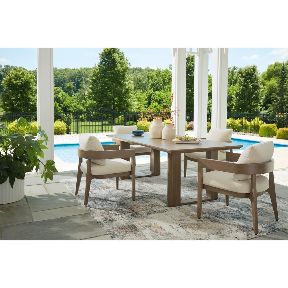 Ashley Serene Bay Patio Dining Arm Chair in White (Set of 2), , large