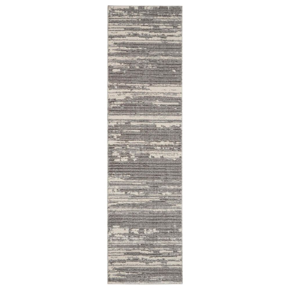 Nourison Zermatt ZER02 2"2" x 7"6" Grey and Ivory Runner, , large