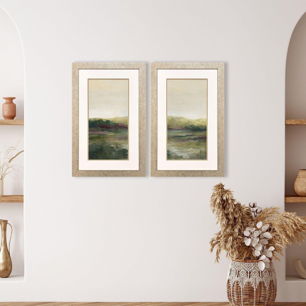 Paragon 22" x 34" Lush Landscape Wall Art in Green (Set of 2), , large