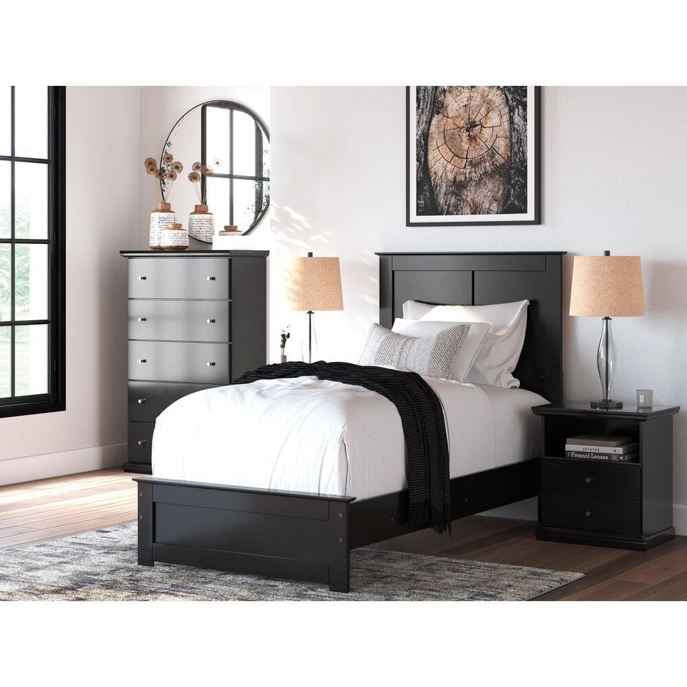 Ashley Maribel Twin Panel Bed in Black, , large