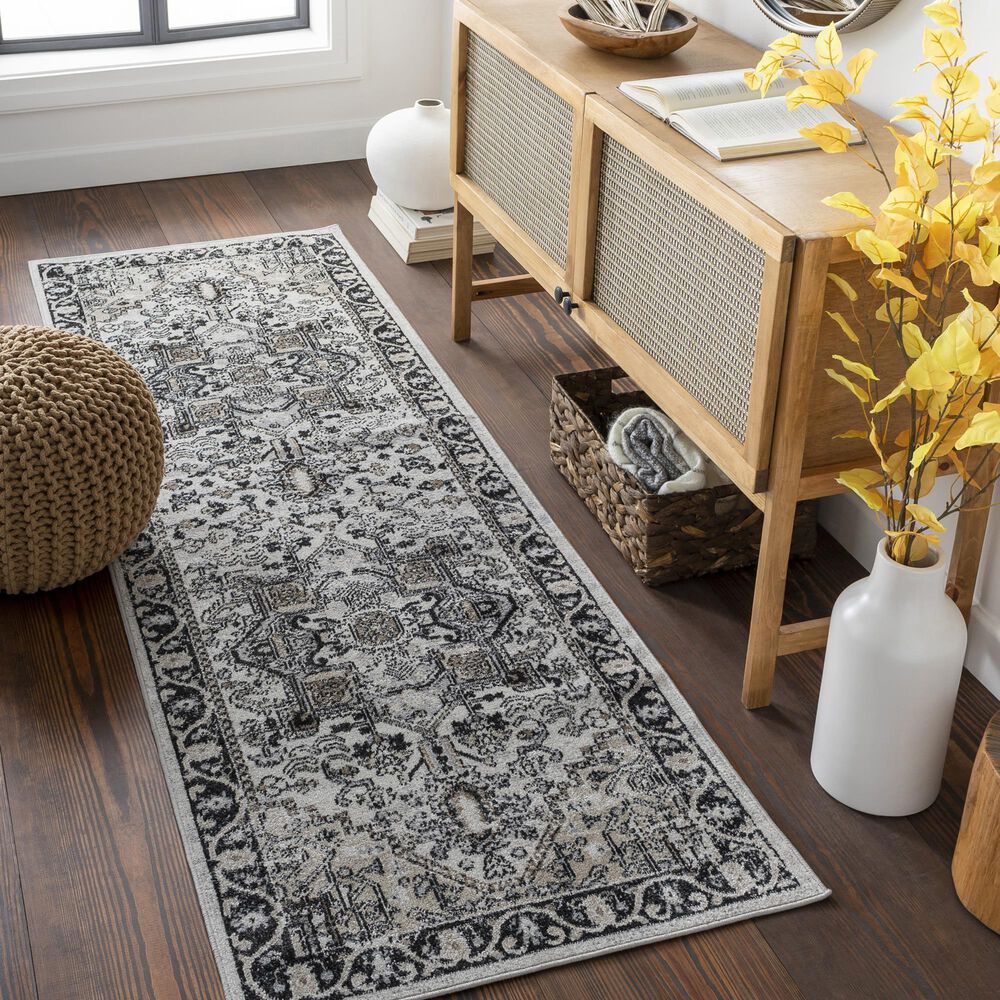 Surya Lavadora 2&#39;7&quot; x 7&#39;3&quot; Black, Taupe, Light Beige and Gray Runner, , large