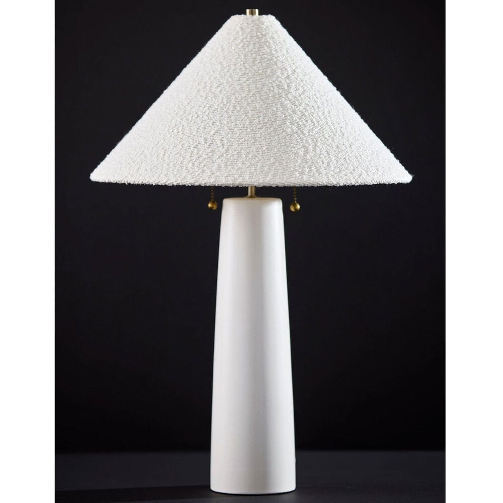 Adesso Waylon Table Lamp in White and Antique Brass, , large