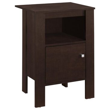 Monarch Specialties 1-Door Nightstand in Espresso, , large