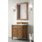 James Martin Vanities Brittany 30" Single Bathroom Vanity in Saddle Brown with 3 cm Ethereal Noctis Quartz Top and Rectangular Sink, , large