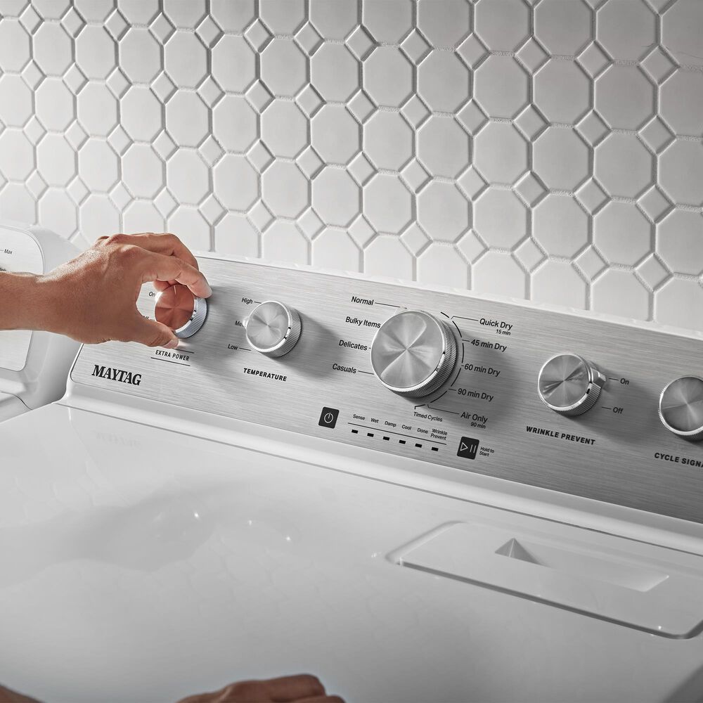 Maytag 7 Cu. Ft. Top Load Electric Dryer with Extra Power in White, , large