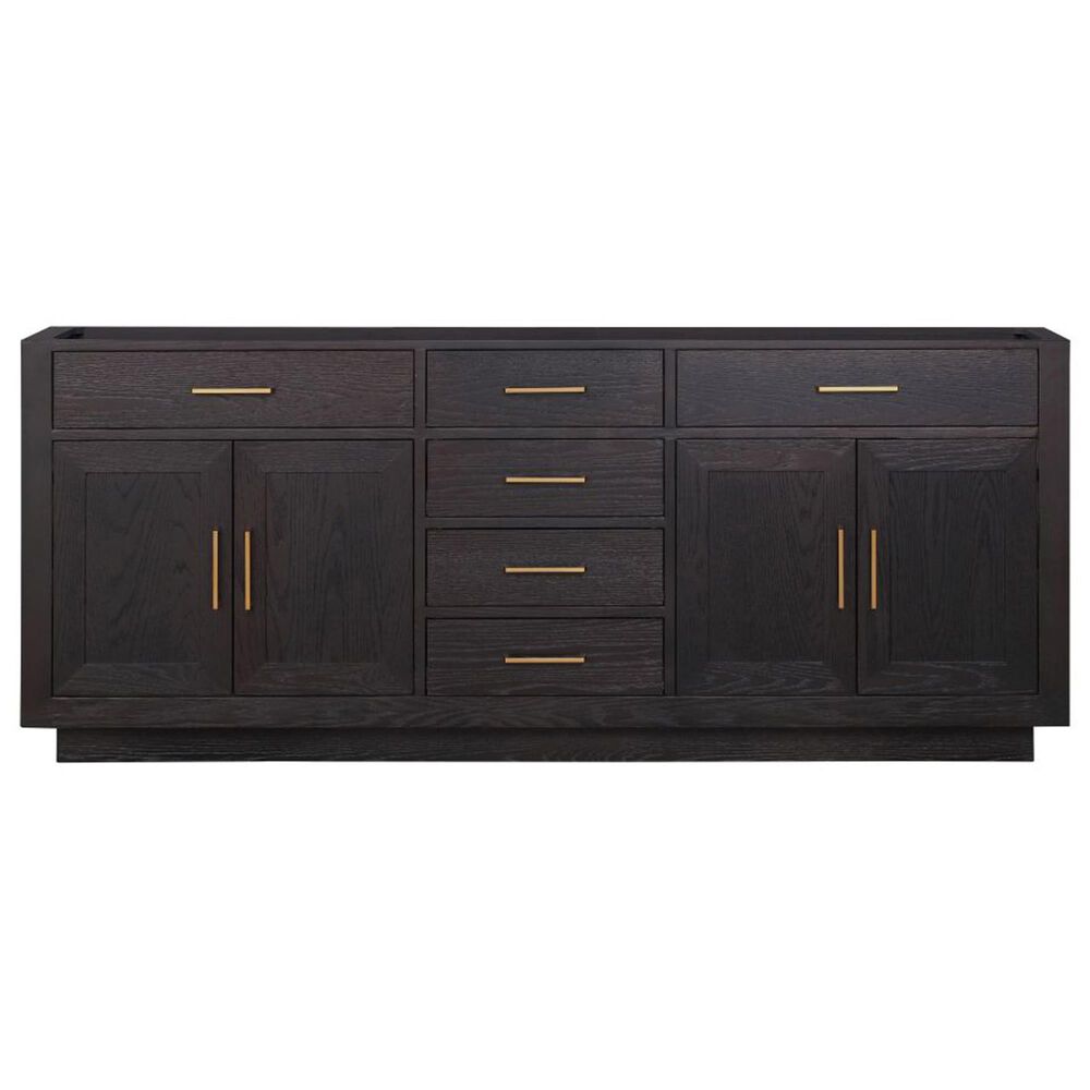 Lexora Home Abbey 80&quot; Double Bathroom Vanity in Black Oak with 2 cm White Quartz Top and Rectangular Sinks, , large