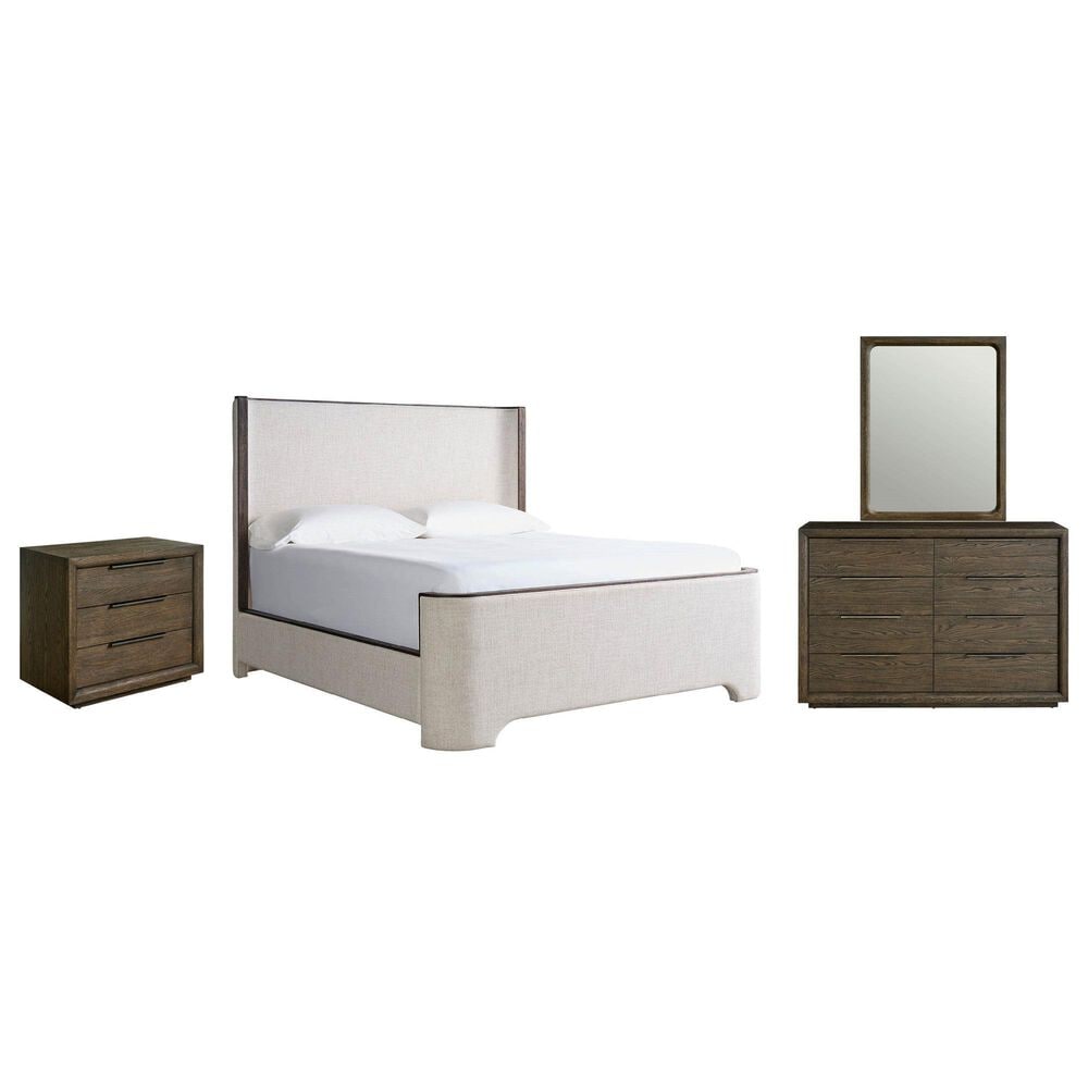 Furniture Worldwide Modern 4-Piece King Panel Bedroom Set in Sable with USB Ports and Outlets, , large