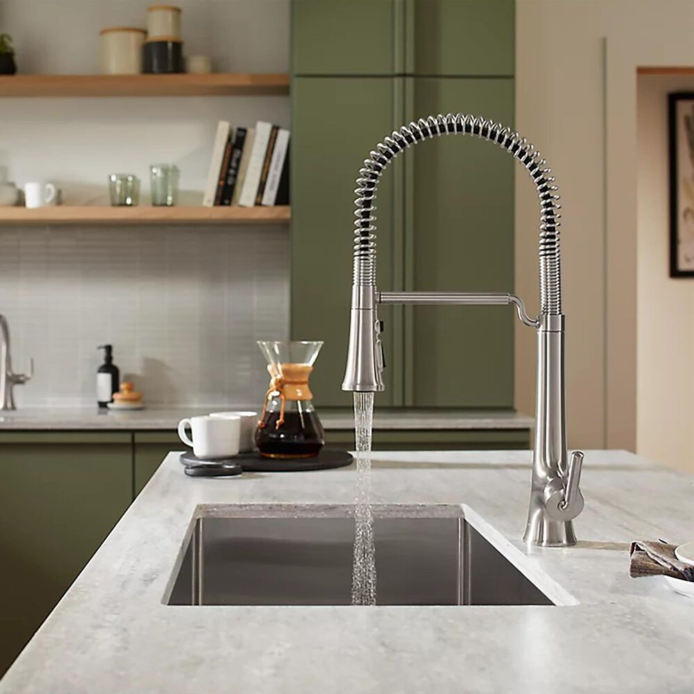 Kohler Tone Semi-Professional Pull-Down Kitchen Sink Faucet in Vibrant Stainless Steel, , large