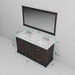 Lexora Home Dukes 60" Double Bathroom Vanity in Espresso with 2 cm White Quartz Top and Rectangular Sinks, , large
