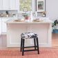 Linon Home Decor Walt Counter Stool with Black Cow Cushion in Black, , large
