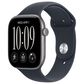 Apple Watch Series 12 (GPS + Cellular) 46mm Space Gray Aluminum Case with Navy Blue Sport Band - S/M and 2-Year AppleCare+, , large