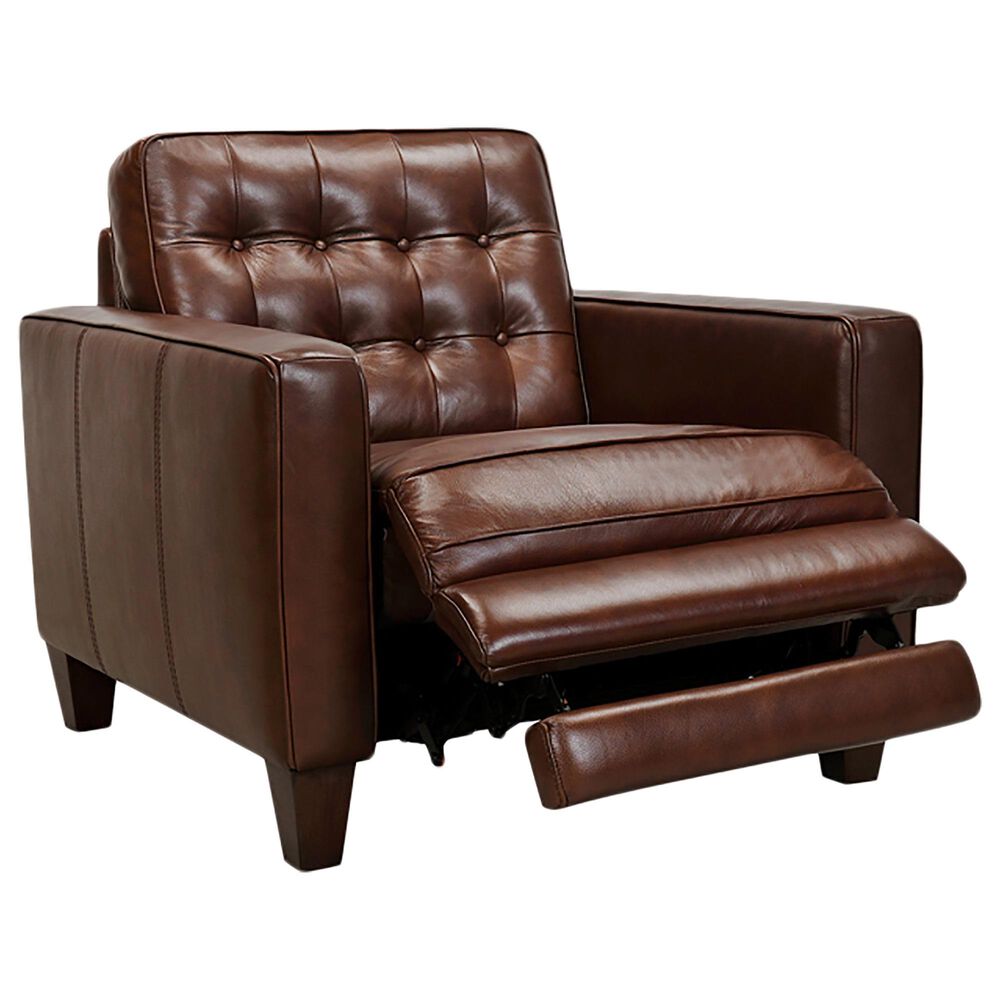 Armen Living Wesley Power Reclining Accent Chair in Chestnut and Brown, , large