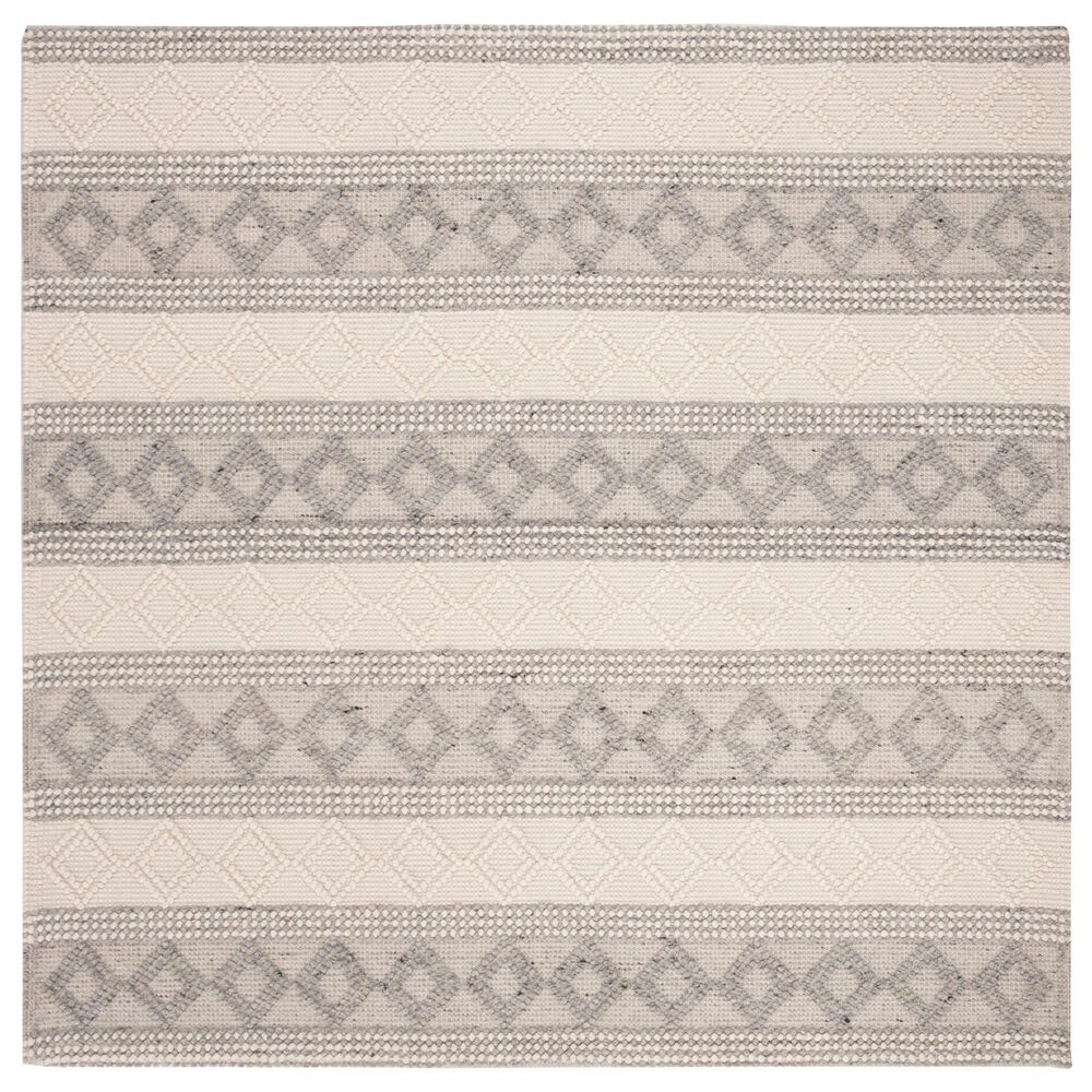 Safavieh Natura NAT750F 6" Square Grey and Ivory Area Rug, , large