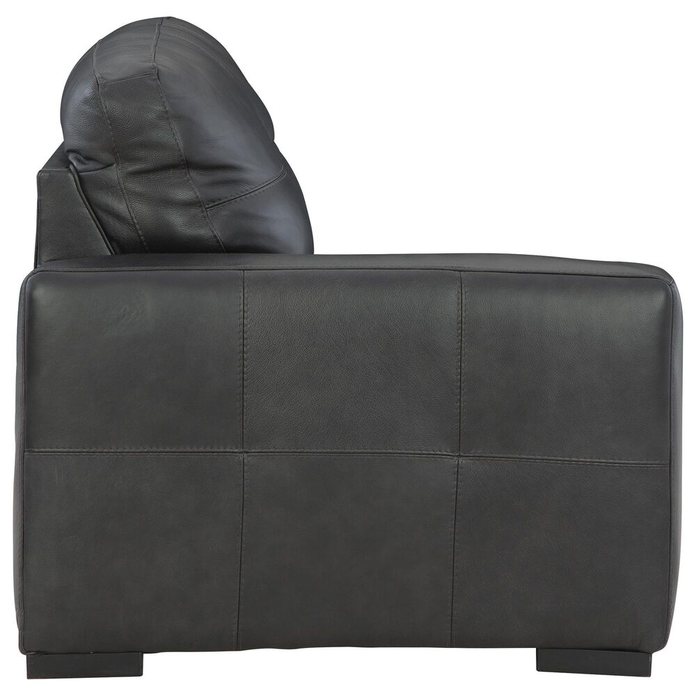 Ashley Brindley Pier 5-Piece Stationary Symmetrical Leather Sectional in Fog, , large