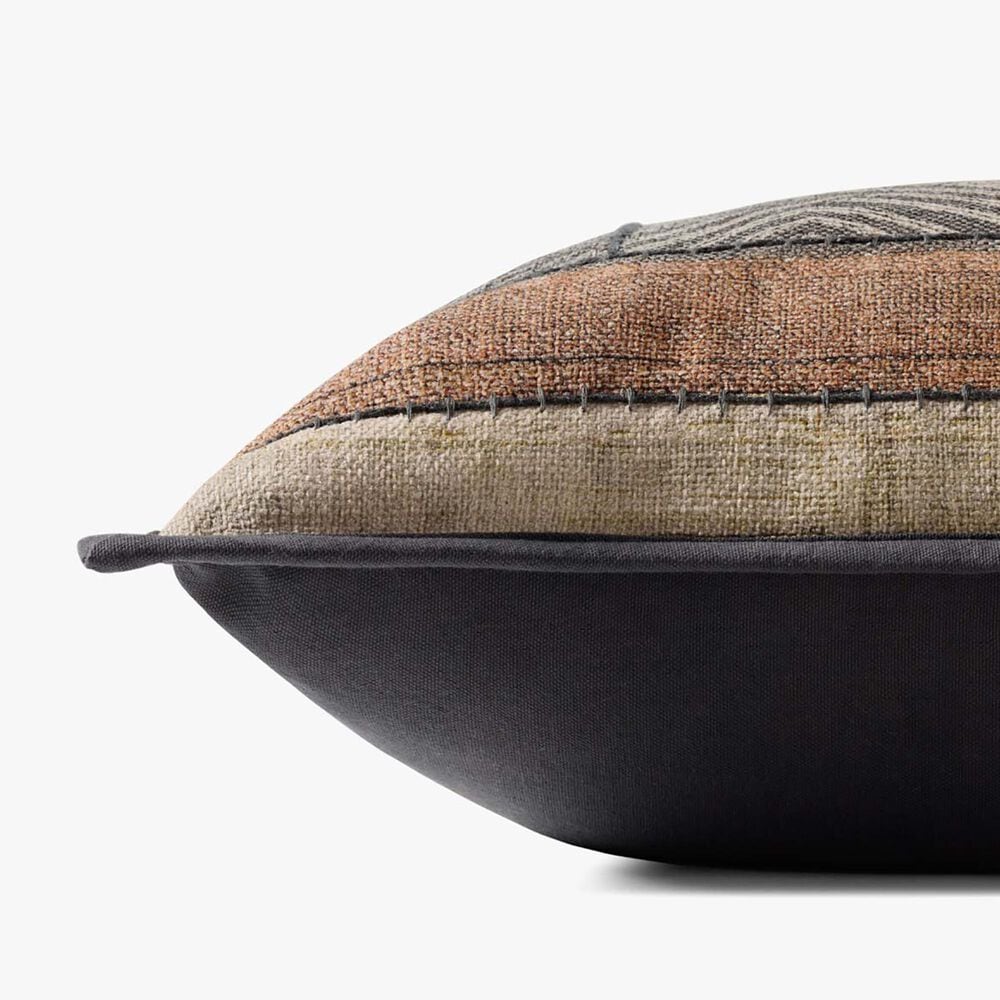 Loloi 18&quot; Square Throw Pillow in Black and Multicolor, , large