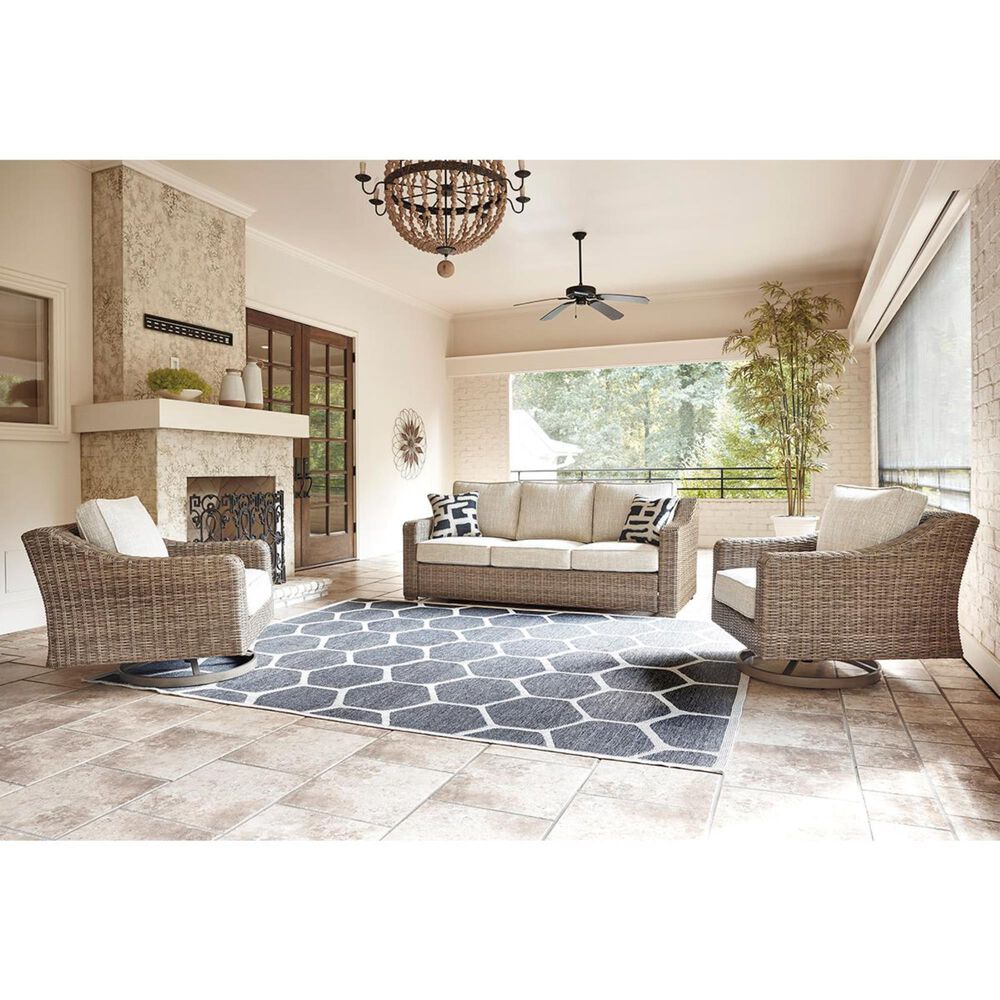 Ashley Beachcroft Sofa in Beige with Accent Pillows, , large