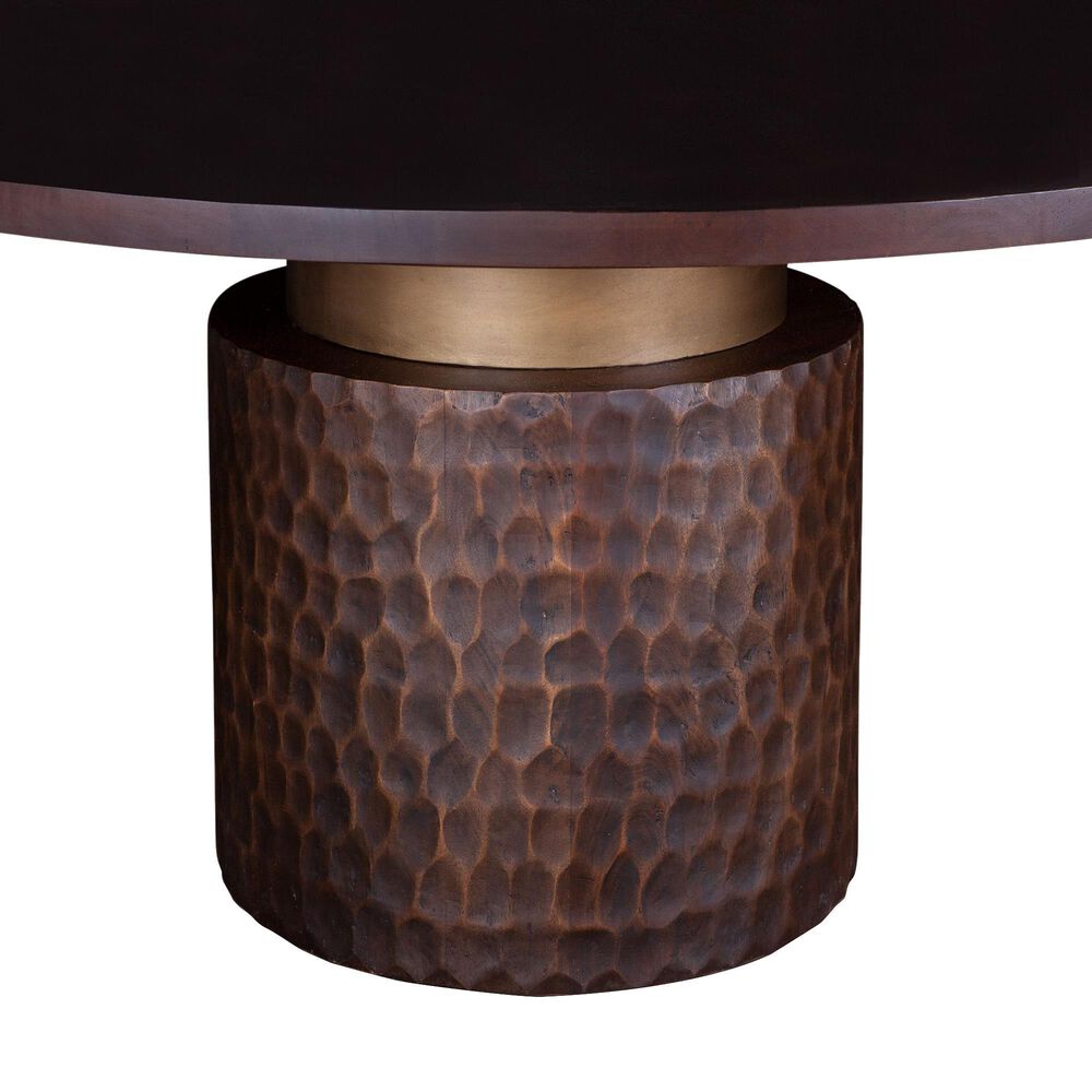 Home Trends &amp; Design Santa Cruz and Portofino 5-Piece Round Dining Set in Antique Bronze and Antique Gold, , large