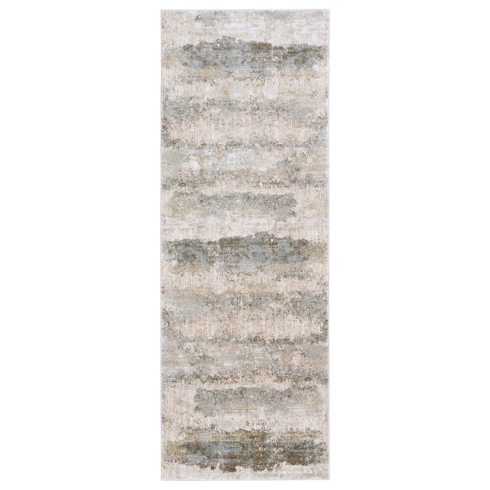 Surya Brunswick 2"7" x 10" Sage, Gray, White, Blue and Brown Runner, , large