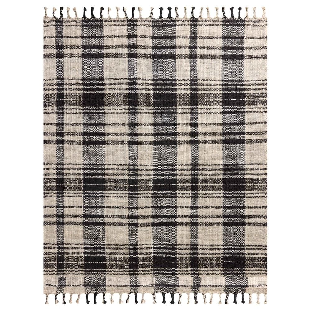 Magnolia Home Louie 5" x 7"6" Ivory and Black Area Rug, , large