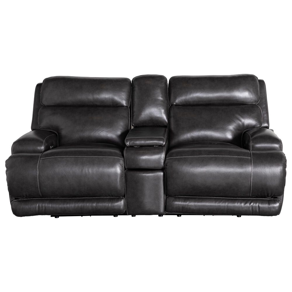 Simon Li Power Reclining Loveseat with Console in Charcoal, , large