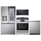 LG 4-Piece Kitchen Package with 25.5 Cu. Ft. French Door Refrigerator, Gas Range and Pocket Handle Dishwasher in Stainless Steel, , large