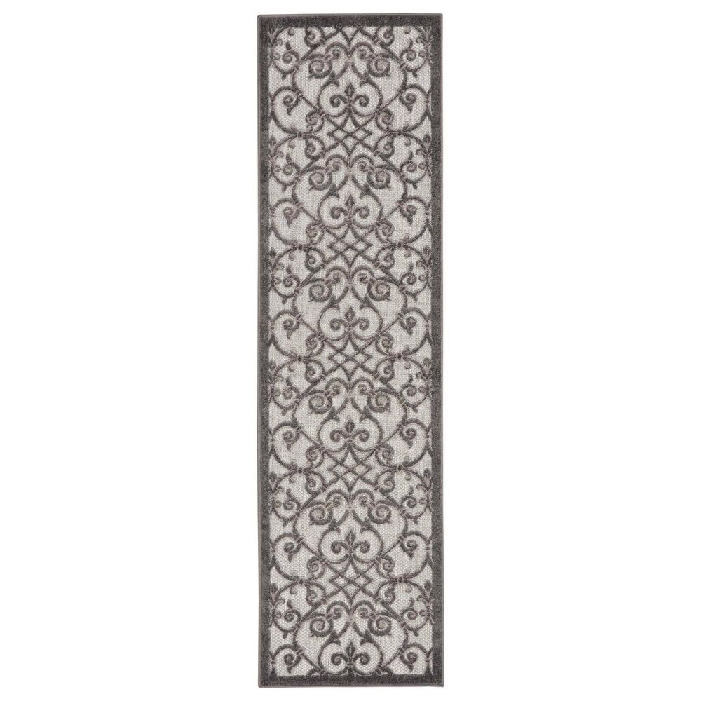 Nourison Aloha 2"3" x 8" Grey and Charcoal Indoor/Outdoor Runner, , large