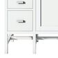 James Martin Vanities Addison 48" Single Bathroom Vanity in Glossy White with Single Hole 3 cm White Zeus Quartz Top and Rectangular Sink, , large