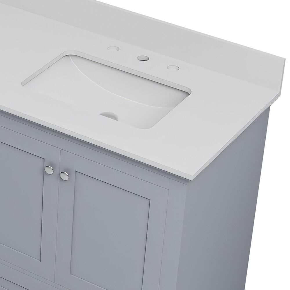 Lexora Home Dukes 80" Double Bathroom Vanity in Dark Grey with 2 cm White Cultured Marble Top and Rectangular Sinks, , large