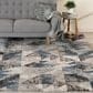 Central Oriental Structures Torrent Neola Deep Navy, Royal Blue, Slate Gray, Dusty Gray and Ivory 7"6" x 9"6" Area Rug, , large