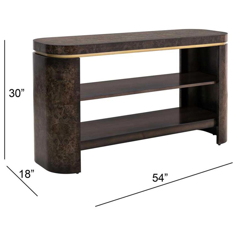 Bassett Mirror Company Langford Console Table in Rich Ebonized and Gold, , large