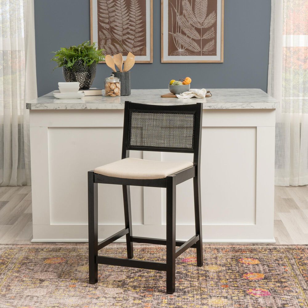 Linon Home Decor Bauer Counter Stool in Black (Set of 2), , large