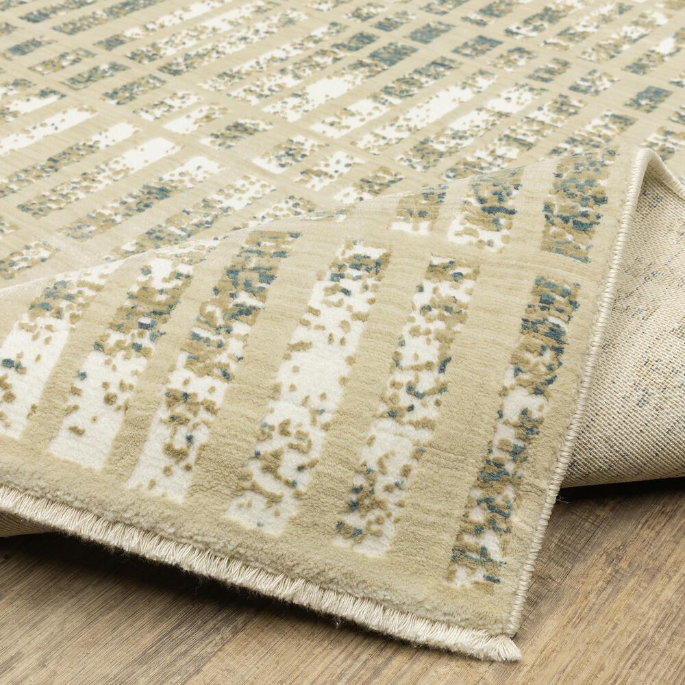 Oriental Weavers Reed RE12W 9&#39;10&quot; x 12&#39;10&quot; Ivory and Blue Area Rug, , large