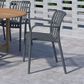 International Home Miami Curazao Outdoor Stackable Dining Chair in Gray (Set of 4), , large