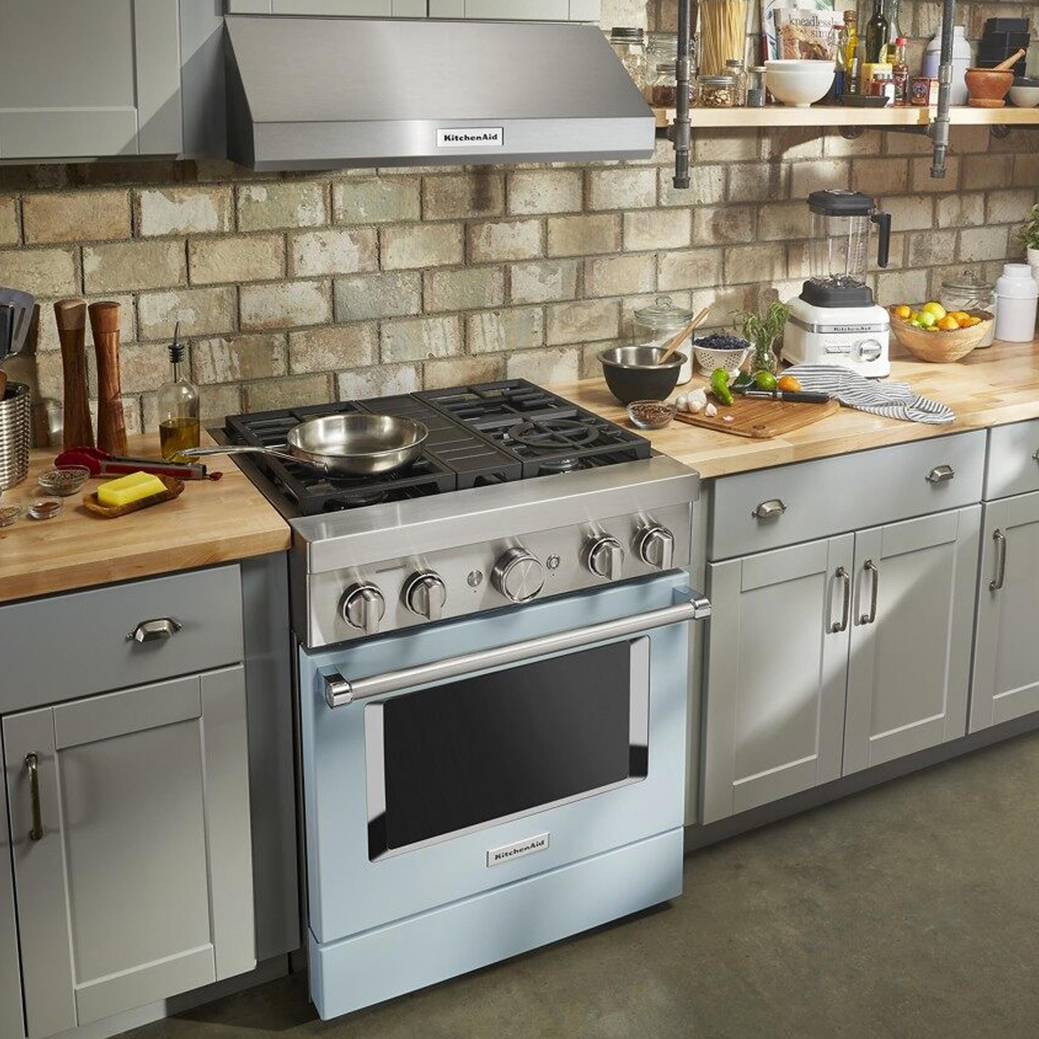 Kitchenaid misty blue range new arrivals