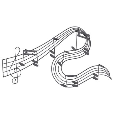 Maple and Jade 19" x 33" Musical Wall Decor in Black, , large