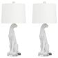 Maple and Jade Polystone Glam Table Lamp in White, , large