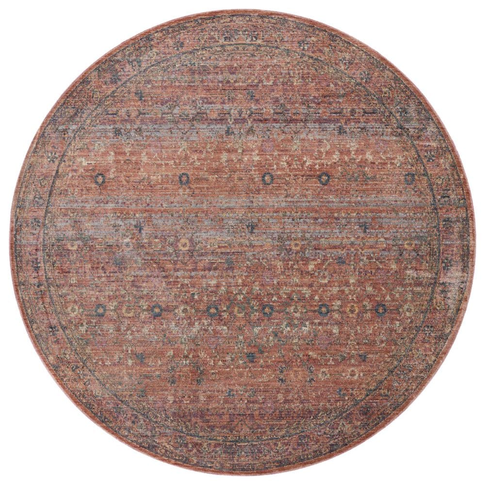 Loloi Bradbury 5" Round Sunset and Multicolor Area Rug, , large