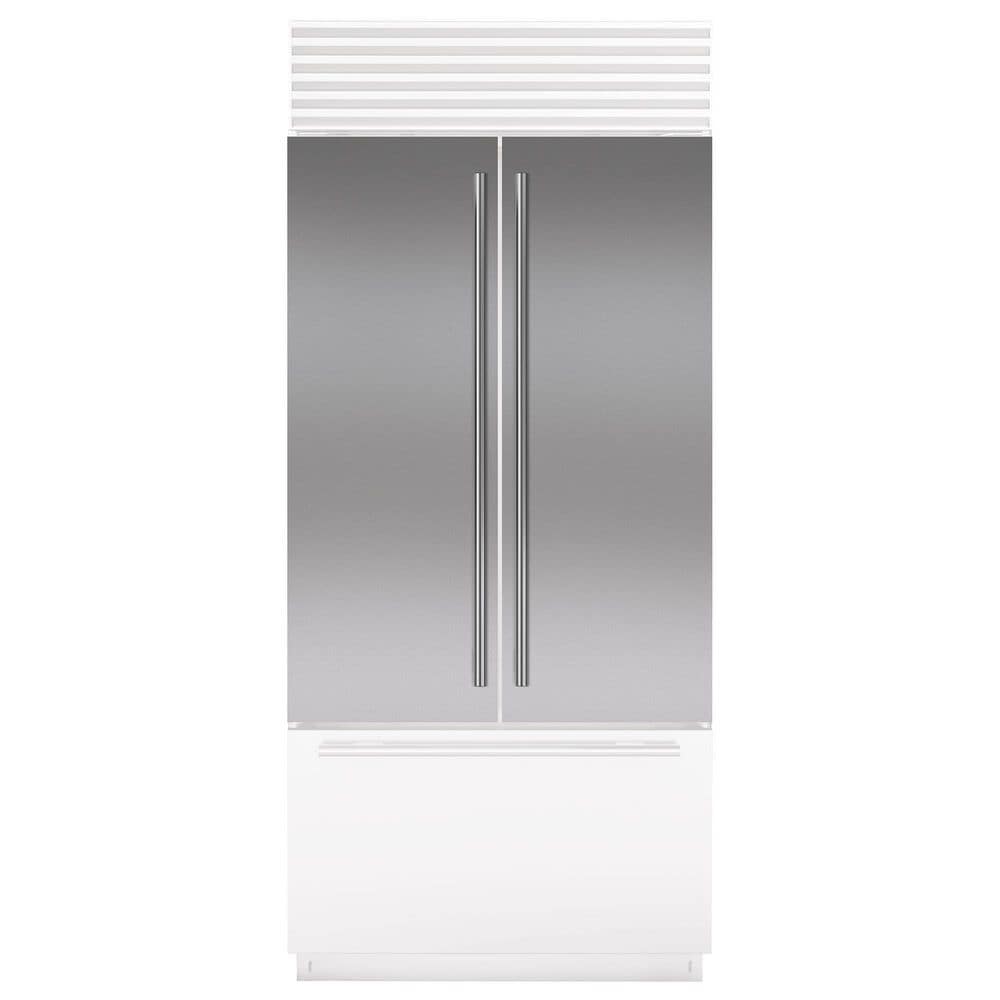 Sub Zero Classic 42" Flush Inset Door Panel with Tubular Handle in Stainless Steel, , large