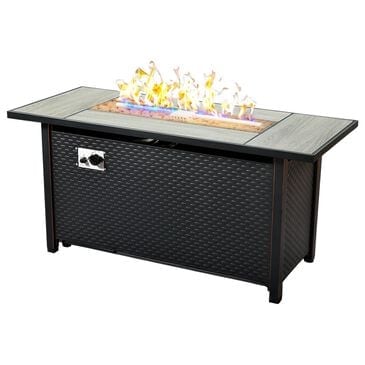 HOMLUX 54" Outdoor Propane Fire Pit Table in Black, , large