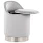 Lumisource Marla Vanity Stool with Silver Upholstered in Chrome, , large